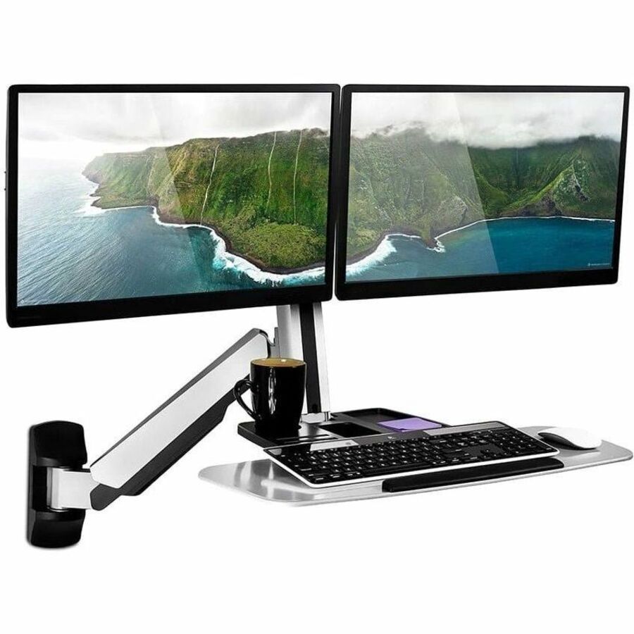 Mount-It! Wall Mount for Monitor, Workstation, CPU - Gray