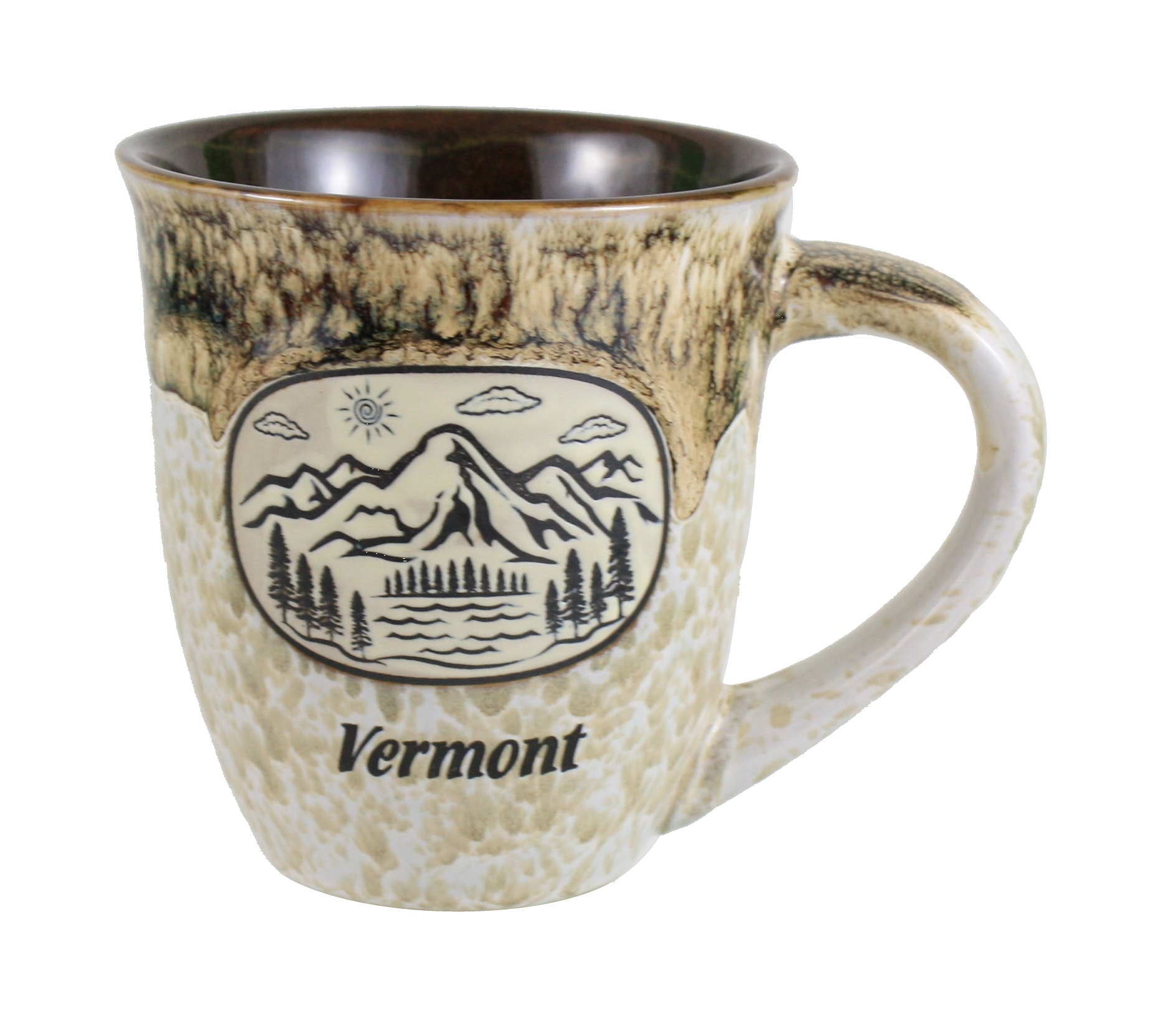 Mountain Scene Drip Glaze Mug - Earth