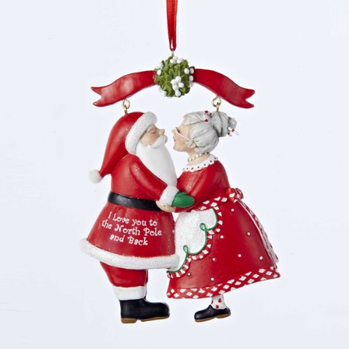 Mr & Mrs Santa Under Mistletoe
