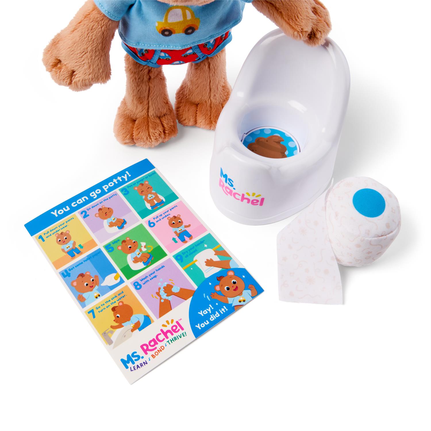 Ms. Rachel Potty Time with Bean Plush Teddy Bear with Play Toilet And Accessories