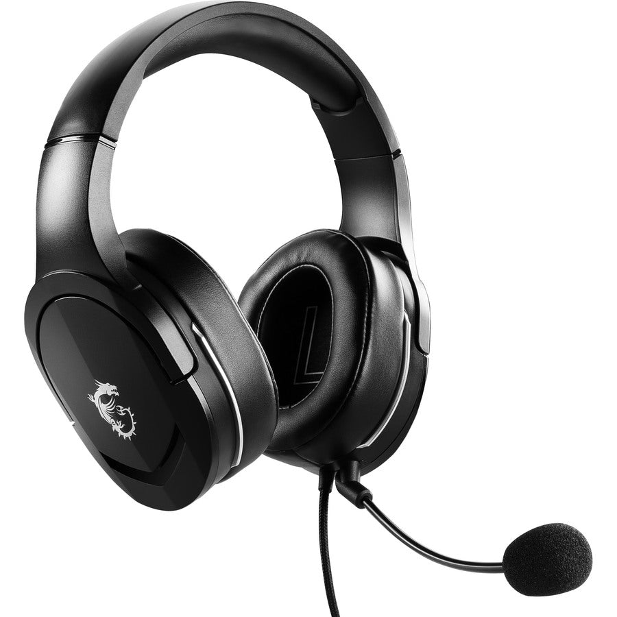 Msi Immerse Gh20 Gaming Headset '3.5Mm Inline With Audio Splitter Accessory, Black, 40Mm Drivers, Unidirectional Mic, Pc & Cross-Platform Compatibility'
