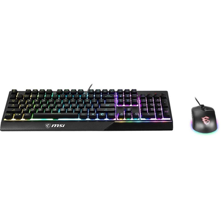 Msi Vigor Gk30 Combo Rgb Memchanical Gaming Keyboard + Clutch Gm11 Gaming Mouse ' Uk Layout, 6-Zone Rgb Lighting Keyboard, Dual-Zone Rgb Lighting Mouse, 5000 Dpi Optical Sensor, Rgb Mystic Light'