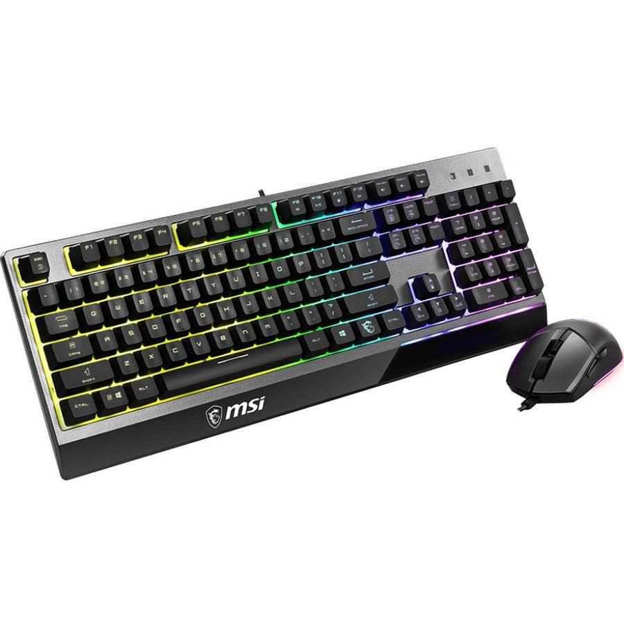 Msi Vigor Gk30 Combo Rgb Memchanical Gaming Keyboard + Clutch Gm11 Gaming Mouse ' Uk Layout, 6-Zone Rgb Lighting Keyboard, Dual-Zone Rgb Lighting Mouse, 5000 Dpi Optical Sensor, Rgb Mystic Light'