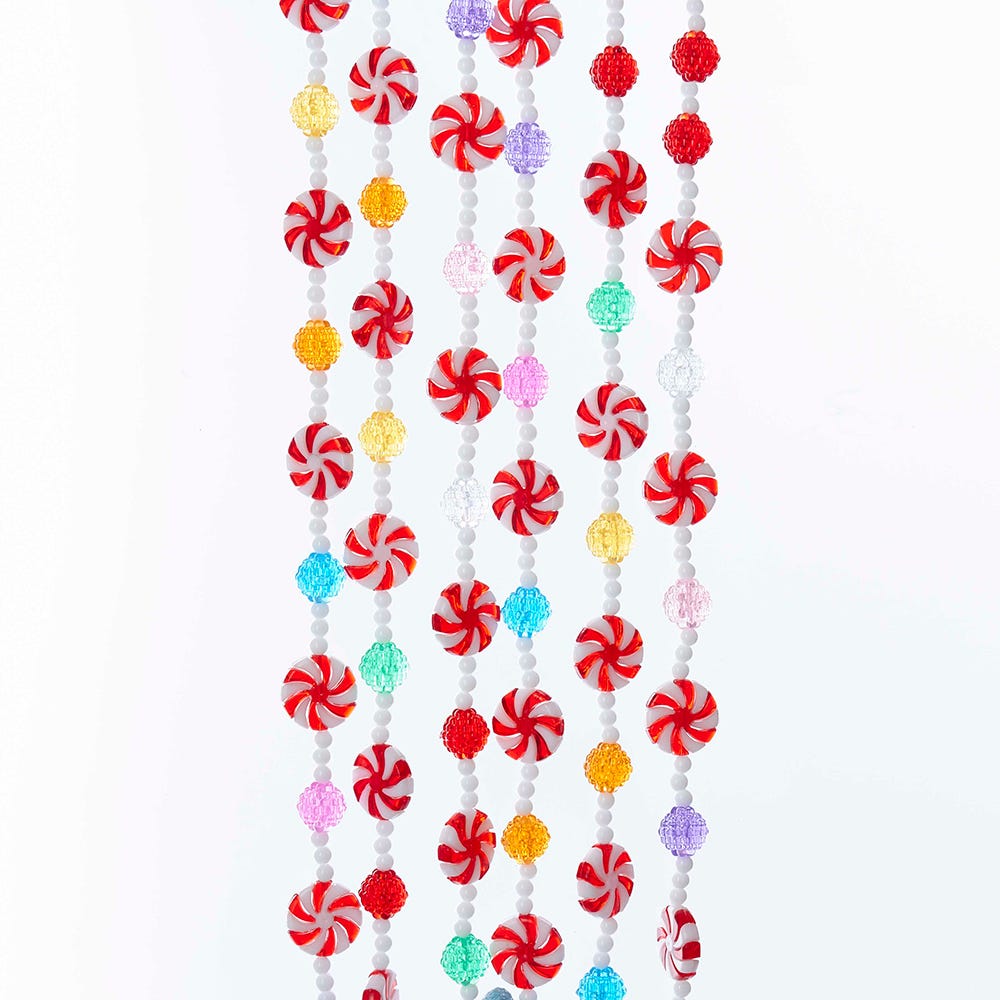 Multi-Color Candy With Peppermint Rounds Garland