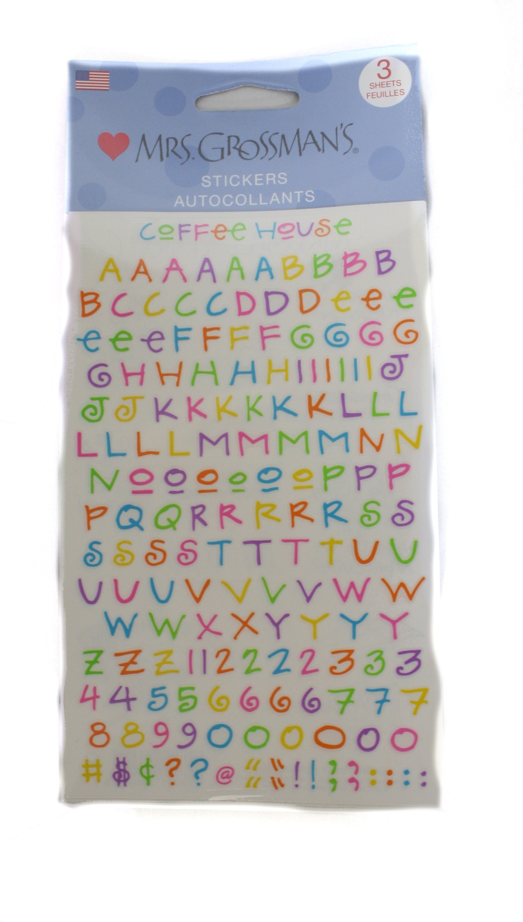 Multi Color Coffee House Alphabet Stickers