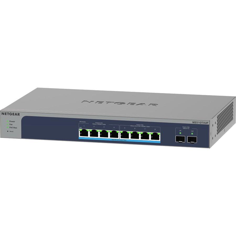 Multi-Gigabit Ethernet Switch - 8-Port Ultra60 PoE++ Smart Switch with SFP+ | NETGEAR MS510TXUP-100NAS