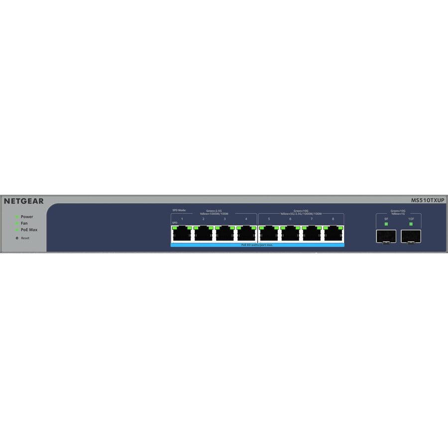 Multi-Gigabit Ethernet Switch - 8-Port Ultra60 PoE++ Smart Switch with SFP+ | NETGEAR MS510TXUP-100NAS