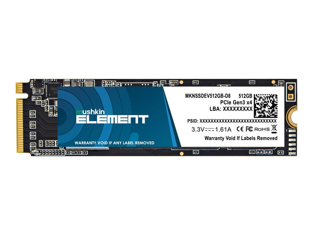 Mushkin ELEMENT - SSD - 512 GB - internal - M.2 2280 - PCIe 3.0 x4 (NVMe) MKNSSDEV512GB-D8