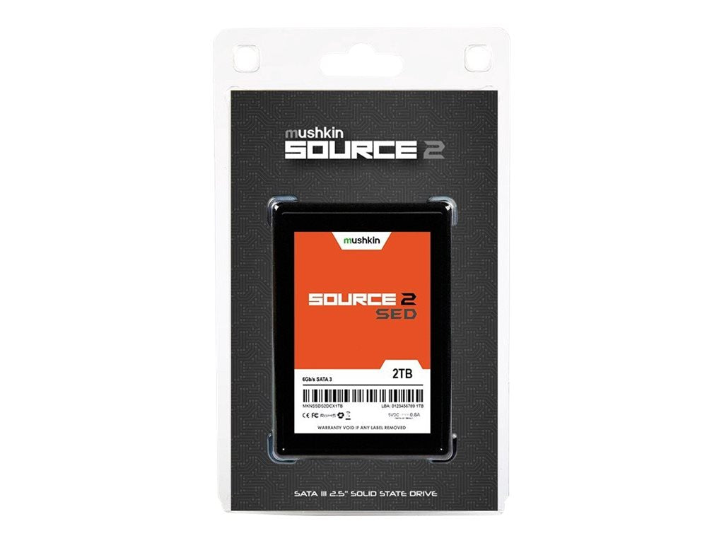 Mushkin Source 2 SED - SSD - encrypted - 2 TB - internal - 2.5 - SATA 6Gb/s - buffer: 2 GB - 256-bit AES - Self-Encrypting Drive MKNSSDSE2TB