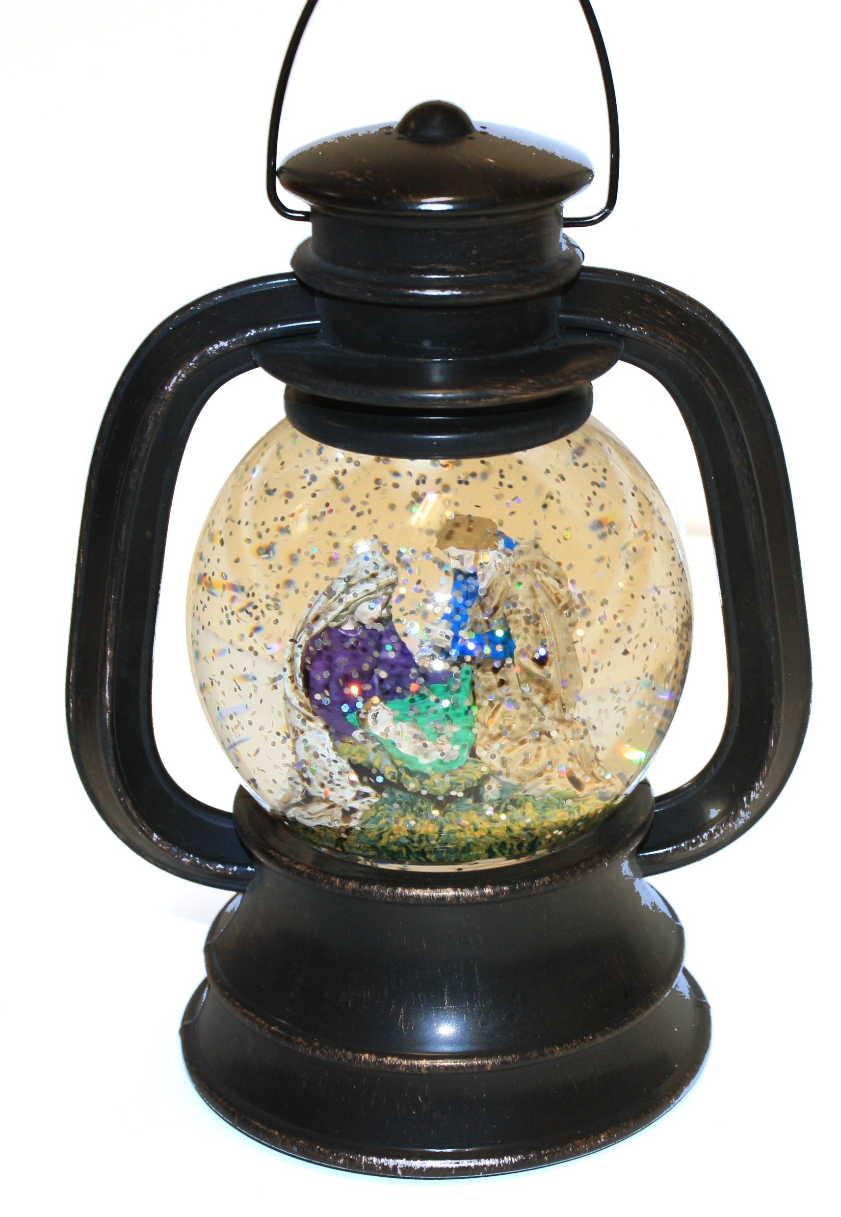 Musical Acrylic Spinning Nativity Waterglobe - Kneeling