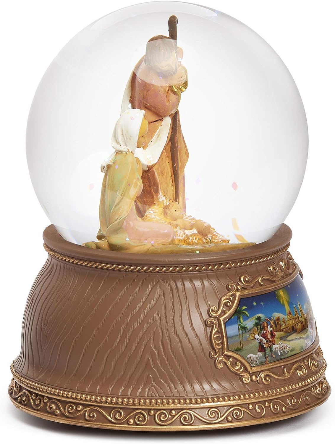 Musical Nativity Glitterdome with Nativity Scene - 5.5 Inch