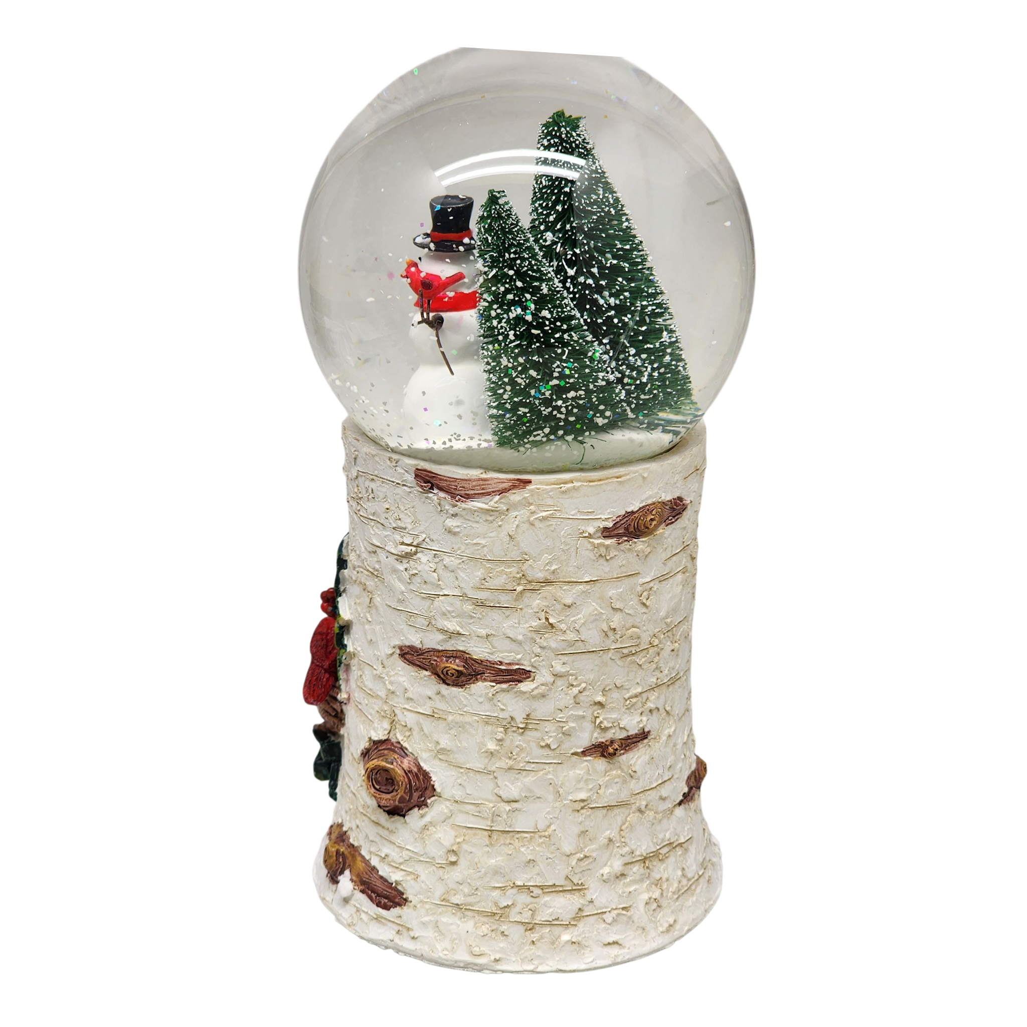 Musical Snowglobe with Cardinal Nest - 8 Inch