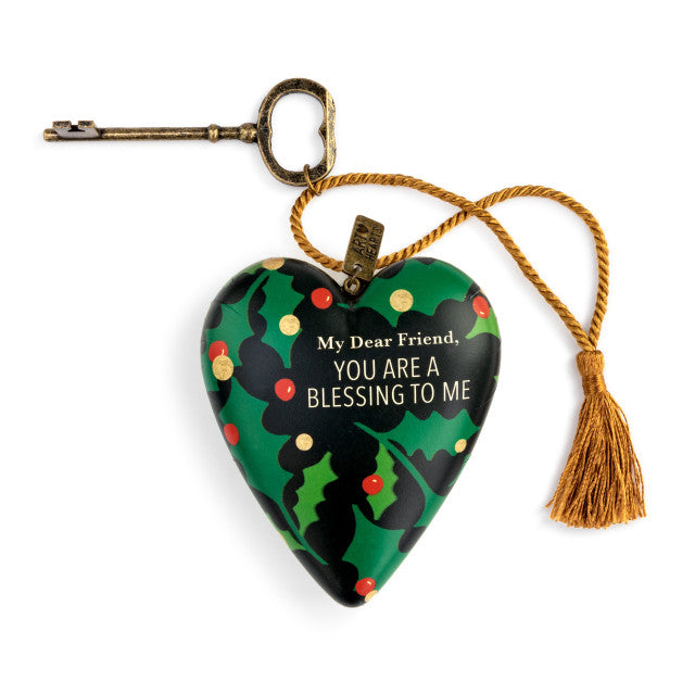 My Dear Friend Christmas Blessing Art Heart Sculpture