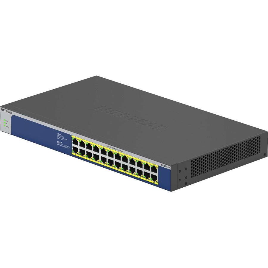NETGEAR GS524PP 24-Port Gigabit Ethernet, High-Power PoE+ Unmanaged Switch GS524PP-100NAS