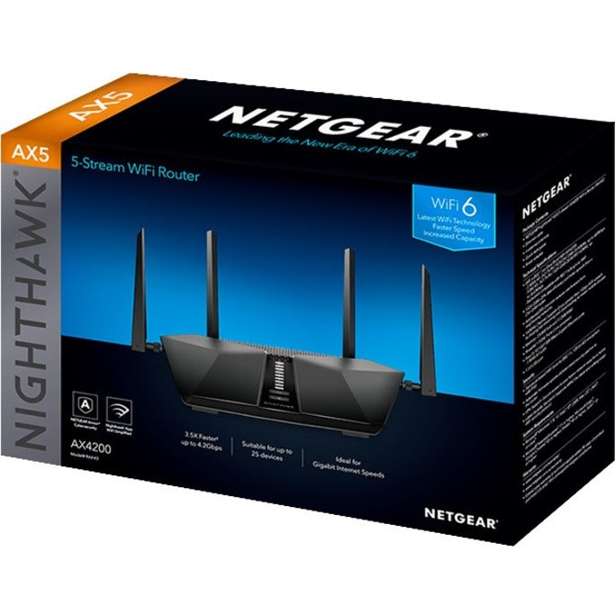 NETGEAR Nighthawk AX5 5-Stream AX4200 WiFi Router RAX43-100NAS