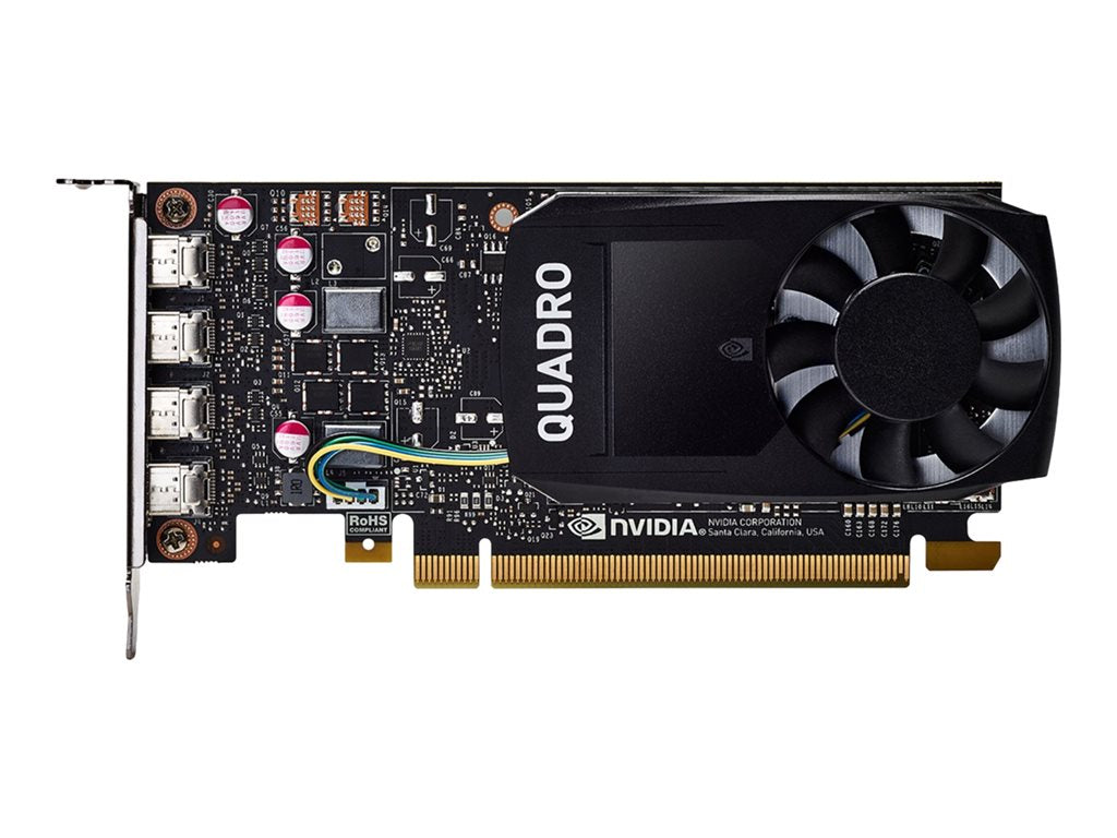 NVIDIA Quadro P1000 - Graphics card - Quadro P1000 - 4 GB GDDR5 - PCIe 3.0 x16 low profile - 4 x Mini DisplayPort - for