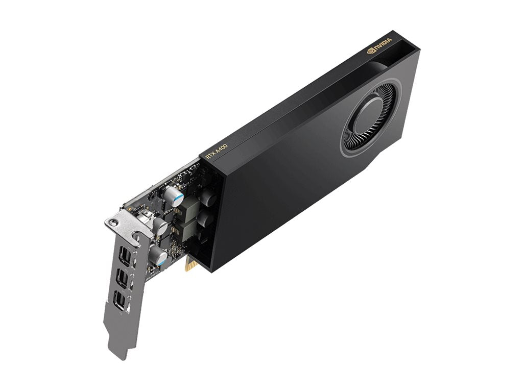 NVIDIA RTX A400 - Graphics card - RTX A400 - 4 GB GDDR6 - PCIe 4.0 x8 - 4 x Mini DisplayPort VCNRTXA400ATX-PB