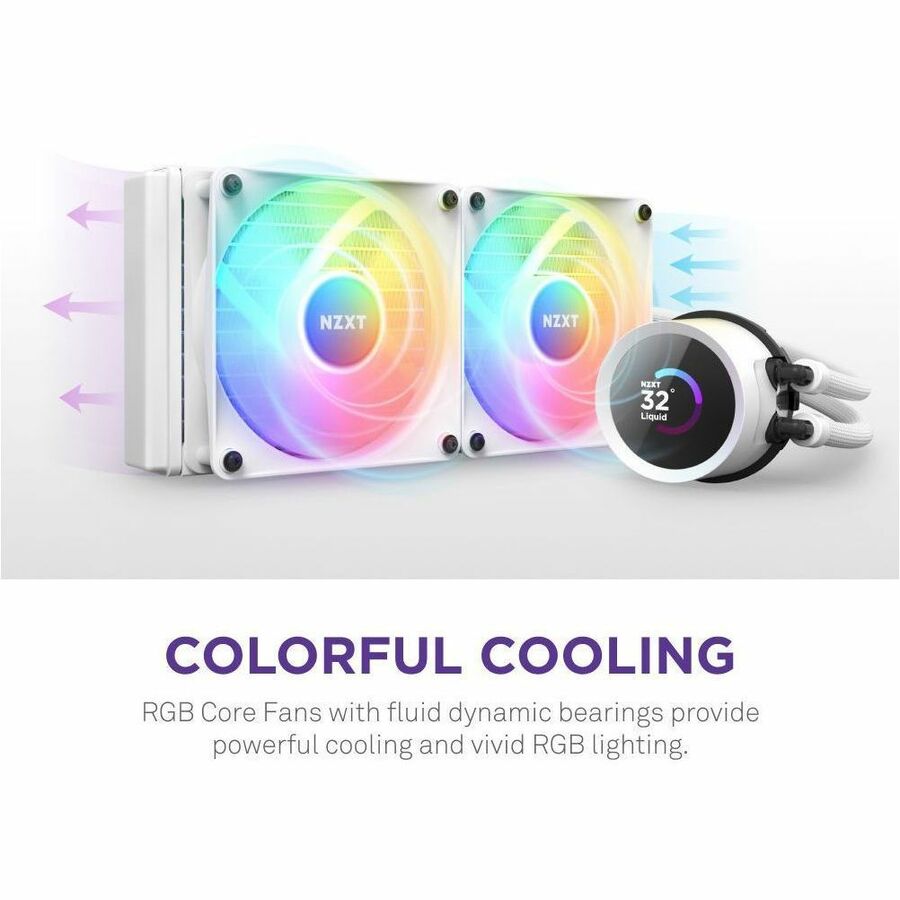 NZXT Kraken 240 RGB 240mm AIO Liquid Cooler with LCD Display and RGB Fans - 1 Pack