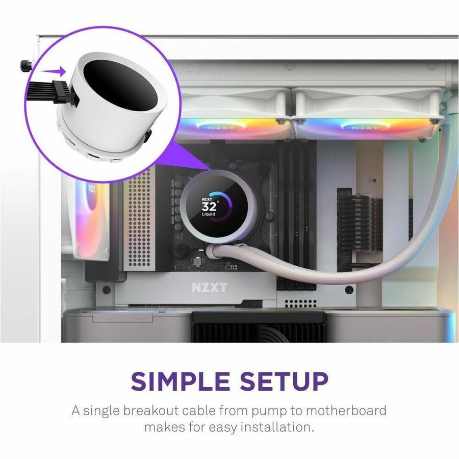 NZXT Kraken 240 RGB 240mm AIO Liquid Cooler with LCD Display and RGB Fans - 1 Pack