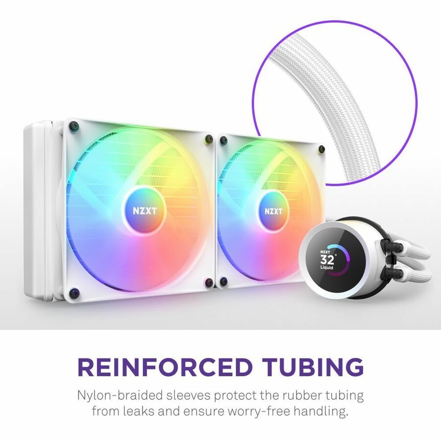 NZXT Kraken 280 RGB RL-KR280-W1 Cooling Fan/Radiator/Water Block/Pump - 1 Pack