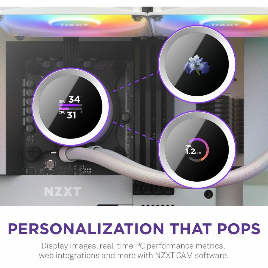 NZXT Kraken 280 RGB RL-KR280-W1 Cooling Fan/Radiator/Water Block/Pump - 1 Pack