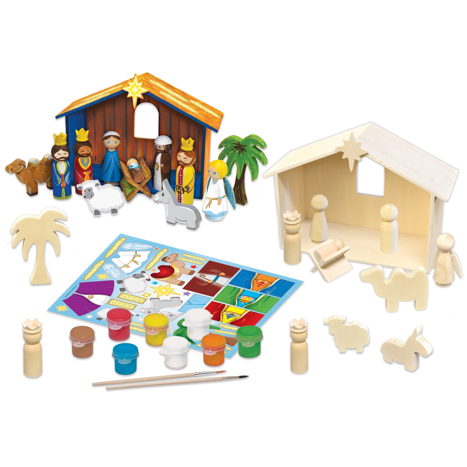 Nativity Scene Wood Paint Set