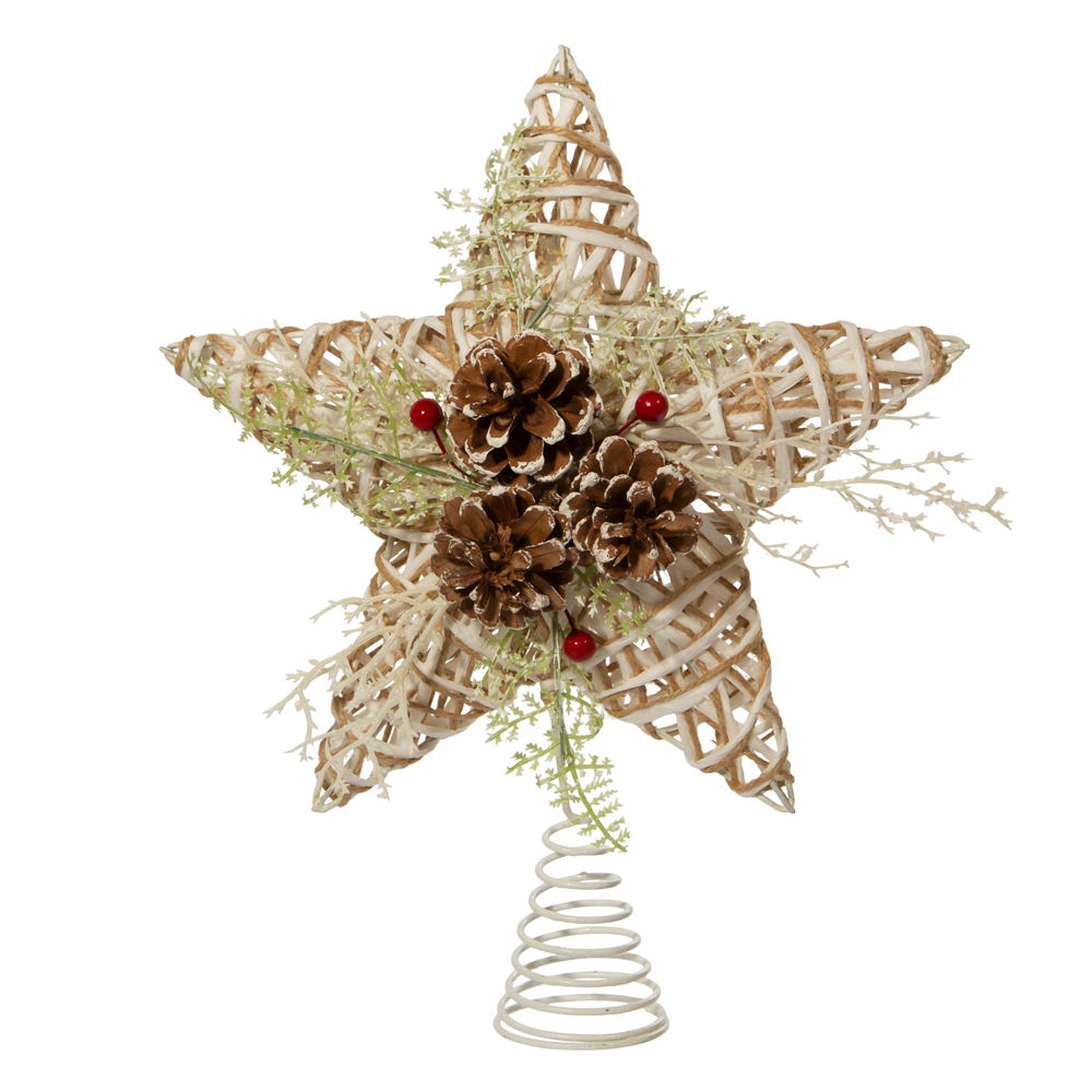 Natural Christmas Star Treetop - 12 Inch
