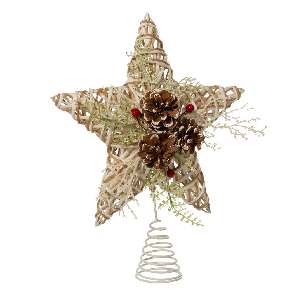 Natural Christmas Star Treetop - 12 Inch