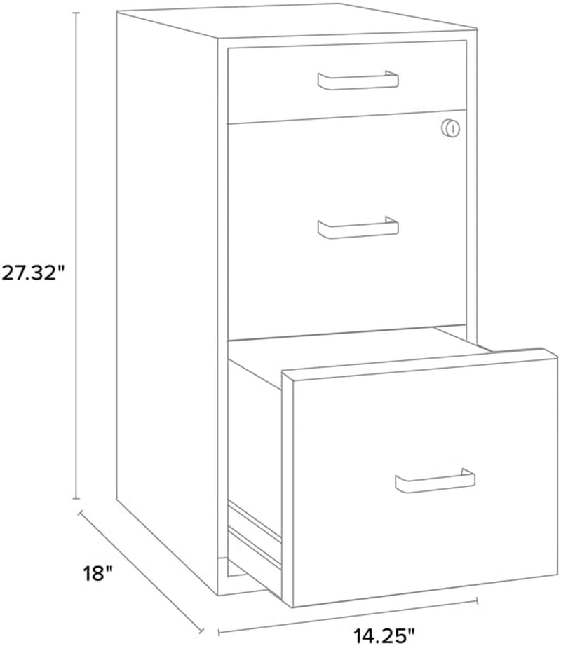 Navy 18 Inch Deep 3 Drawer Metal File Cabinet Letter Size