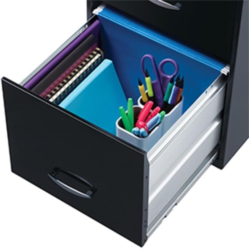 Navy 18 Inch Deep 3 Drawer Metal File Cabinet Letter Size