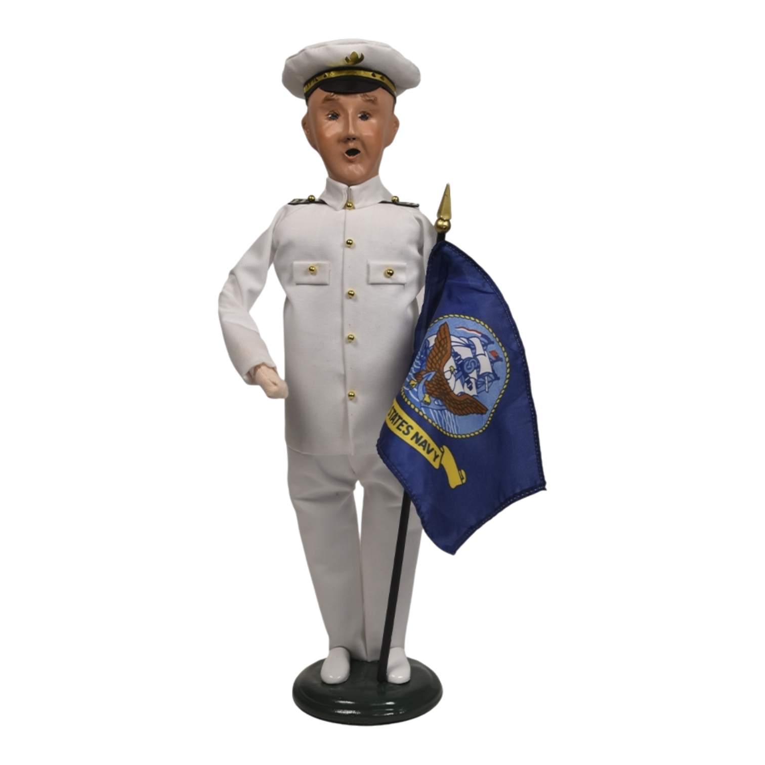 Navy Man with Flag