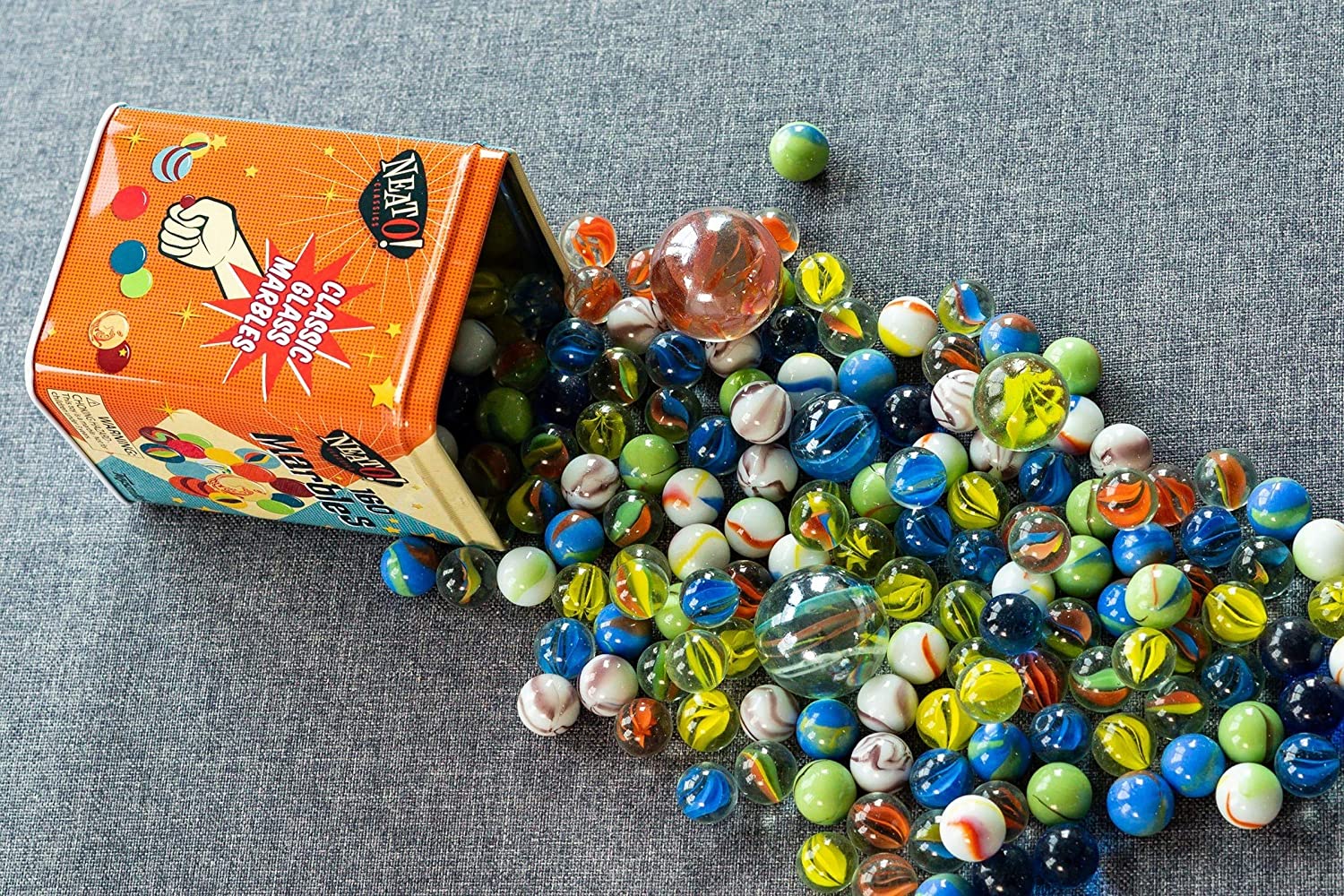 Neato! Marbles In A Tin Box