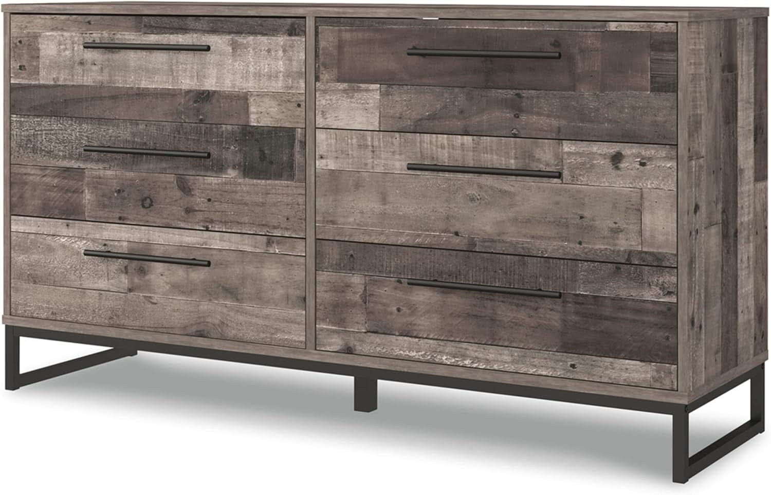 Neilsville 6 Drawer Dresser Dark Brown Engineered Wood