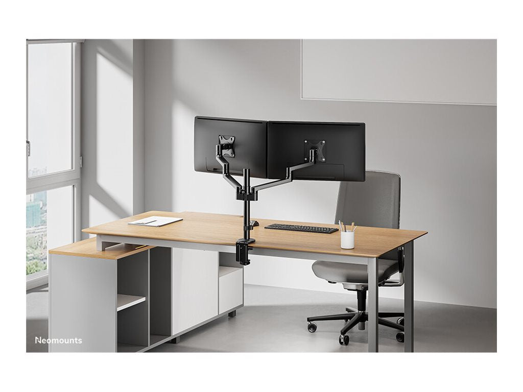 Neomounts DS60-425BL2 - Mounting kit (articulating arm) - full-motion - for 2 monitors - steel - black - screen size: