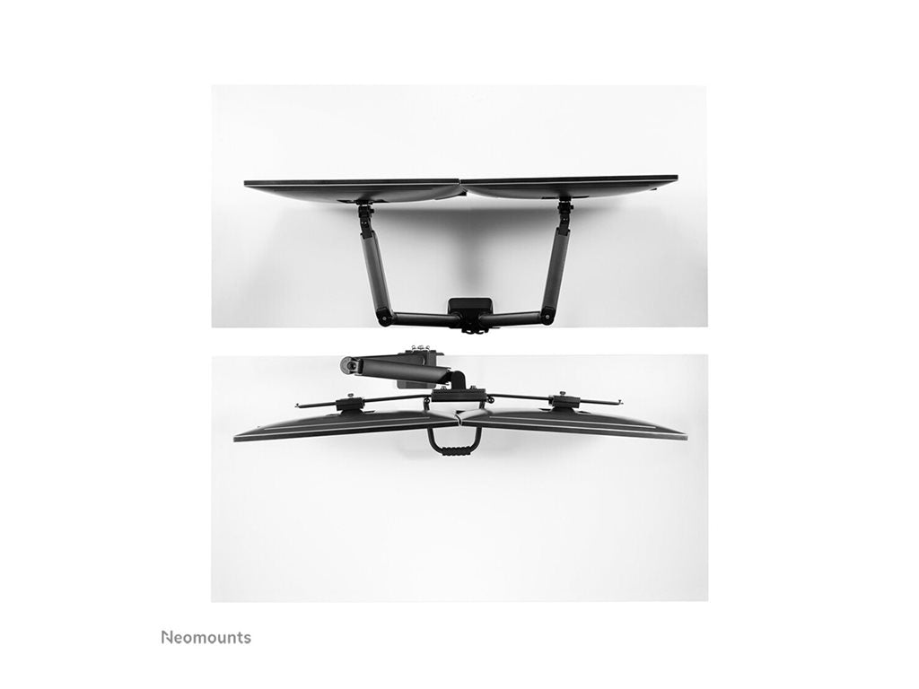 Neomounts DS75-450BL2 - Mounting kit (articulating arm, grommet clamp, topfix clamp) - full-motion - for 2 LCD displays