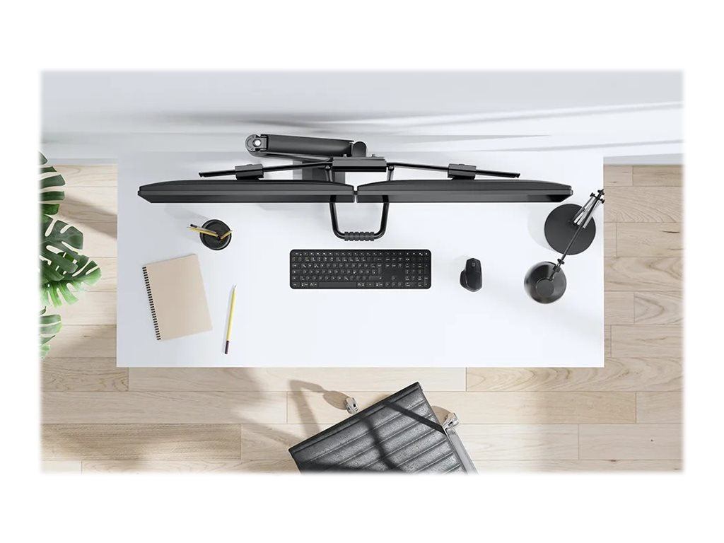 Neomounts DS75-450BL2 - Mounting kit (articulating arm, grommet clamp, topfix clamp) - full-motion - for 2 LCD displays