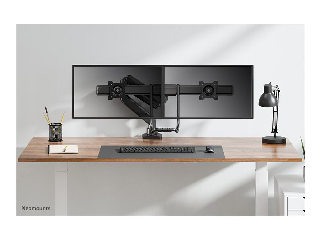 Neomounts DS75-450BL2 - Mounting kit (articulating arm, grommet clamp, topfix clamp) - full-motion - for 2 LCD displays