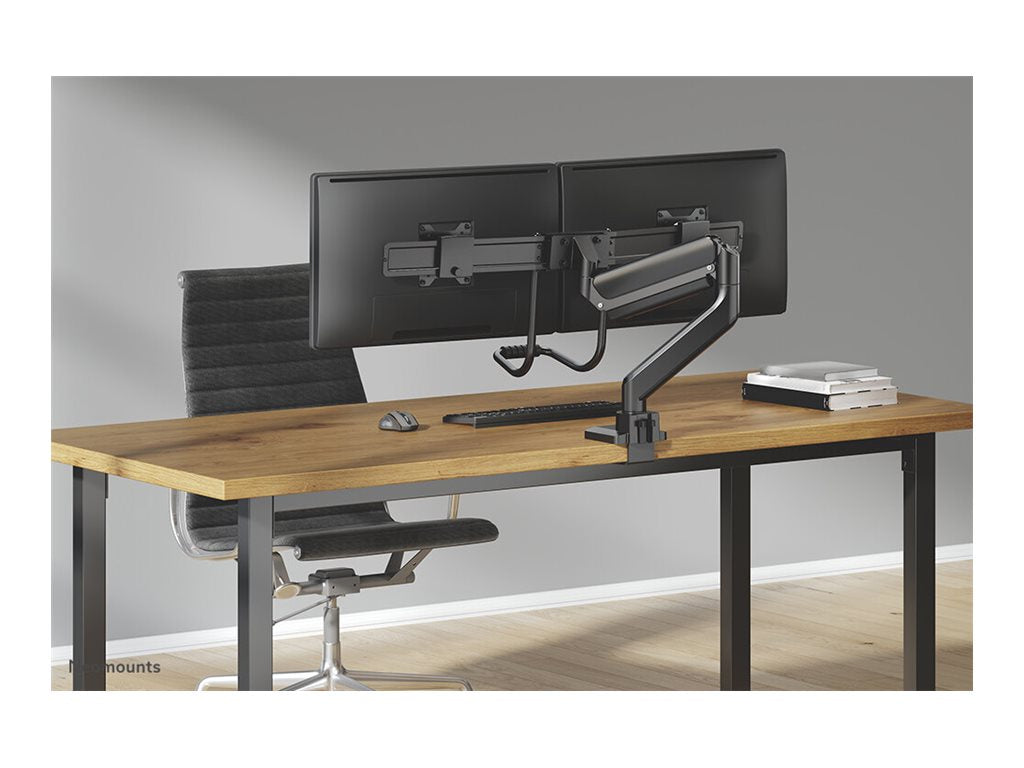 Neomounts DS75-450BL2 - Mounting kit (articulating arm, grommet clamp, topfix clamp) - full-motion - for 2 LCD displays