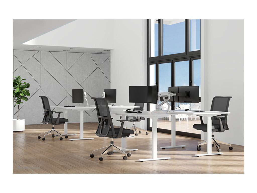 Neomounts DS75S-950WH2 - Mounting kit (desk mounting arm) - full-motion - for 2 LCD displays - aluminum - white - screen