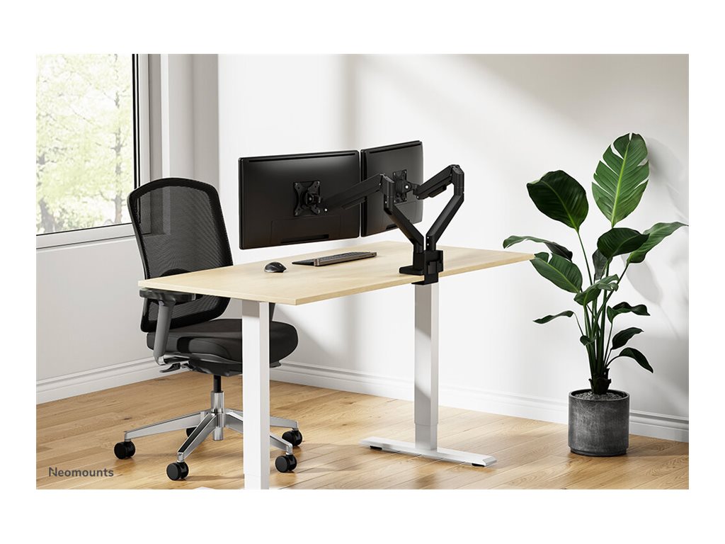 Neomounts NEXT Slim DS70-250BL2 - Mounting kit (articulating arm) - full-motion - for 2 monitors - aluminum - black -