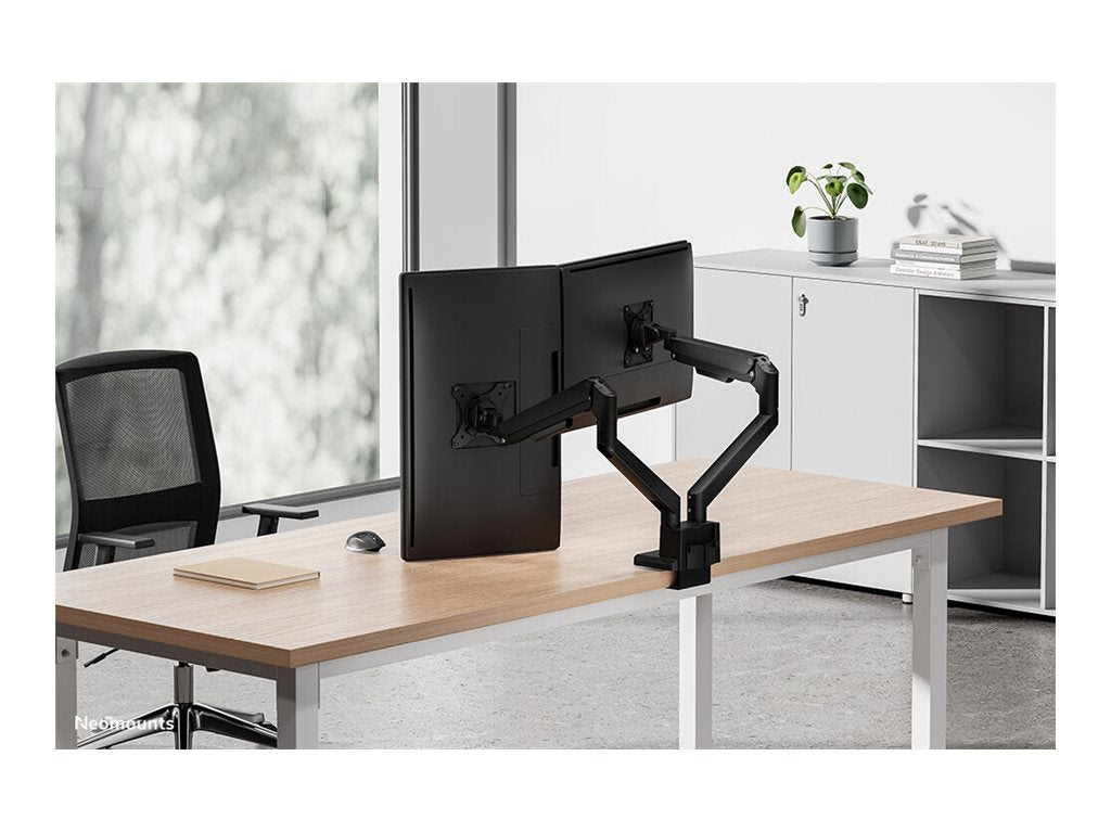 Neomounts NEXT Slim DS70-250BL2 - Mounting kit (articulating arm) - full-motion - for 2 monitors - aluminum - black -