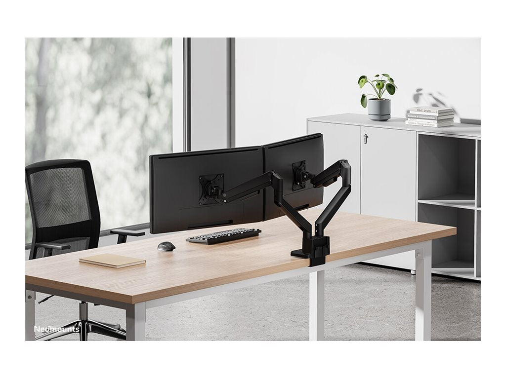 Neomounts NEXT Slim DS70-250BL2 - Mounting kit (articulating arm) - full-motion - for 2 monitors - aluminum - black -