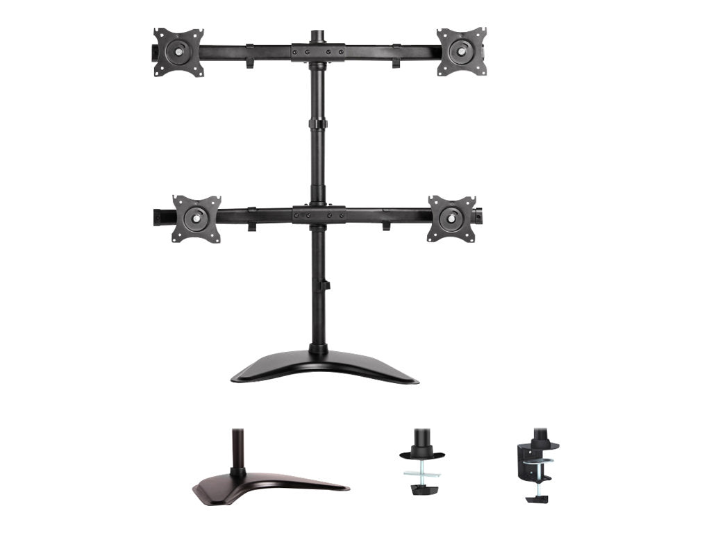 Neomounts NM-D335D4 - Stand - full-motion - for 4 LCD displays - black - screen size: 10-27" - desktop stand