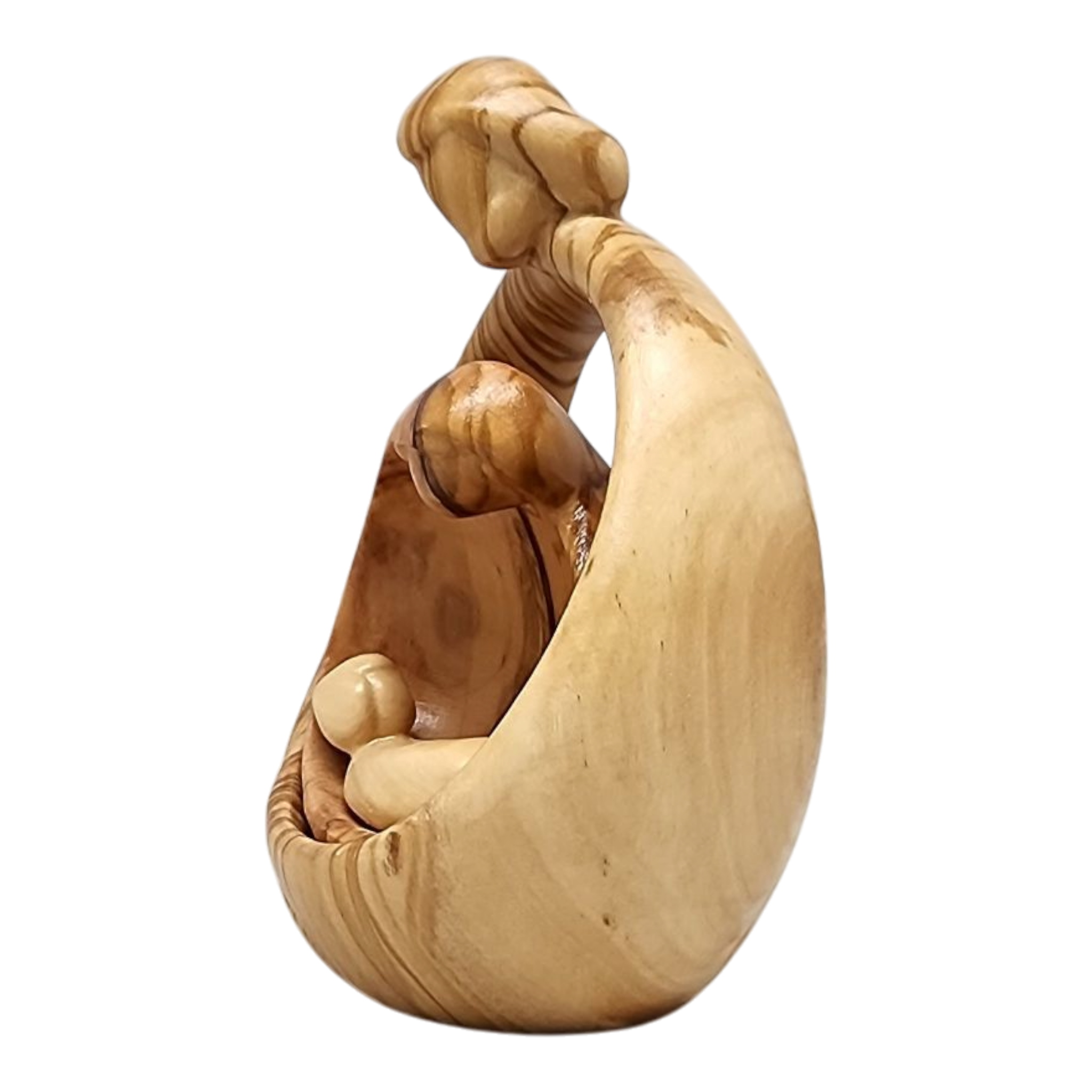 Nesting Style Holy Family Nesting Carved Nativity - Olive Wood - 4.5 Inch