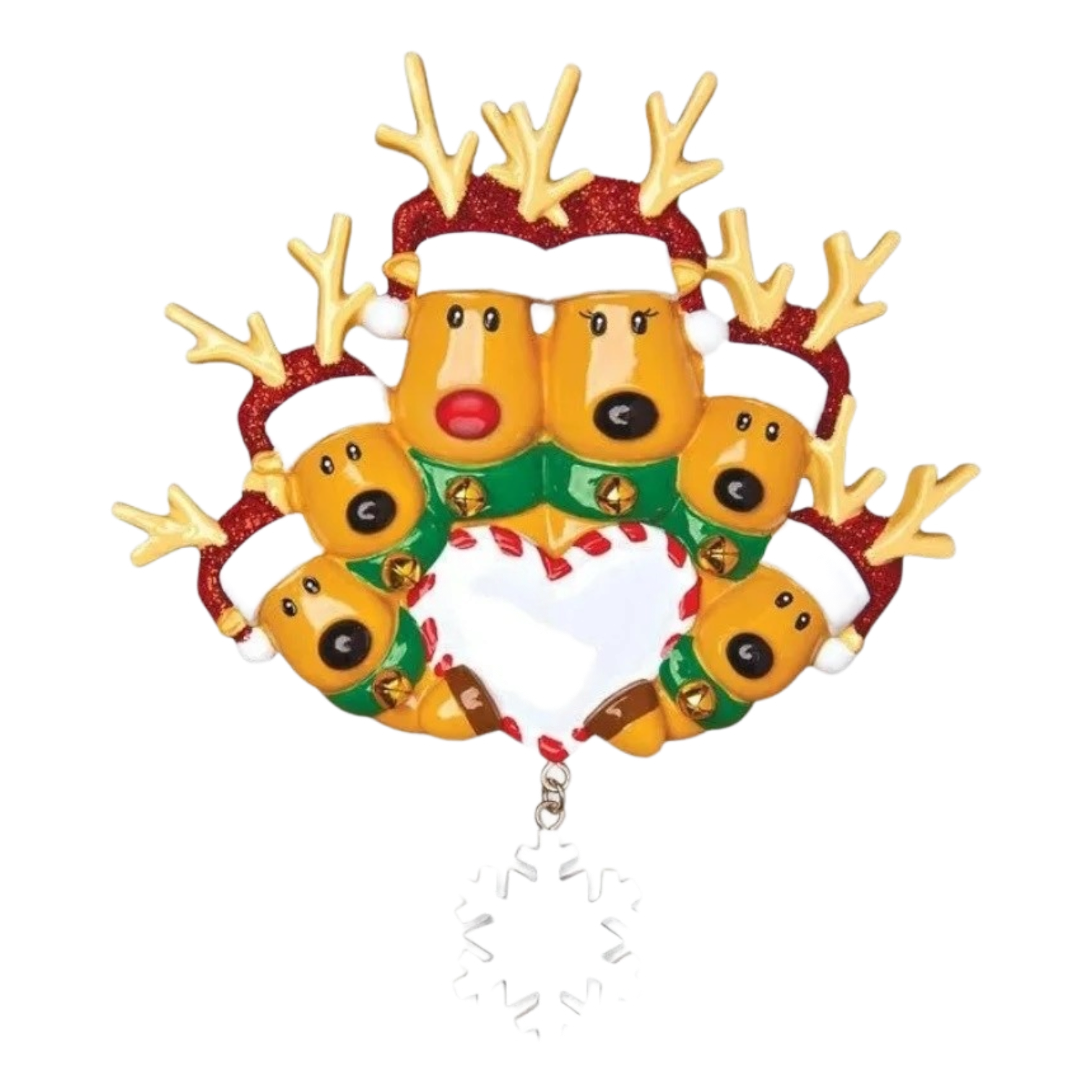 New Reindeer Family Of 6 - Ornament