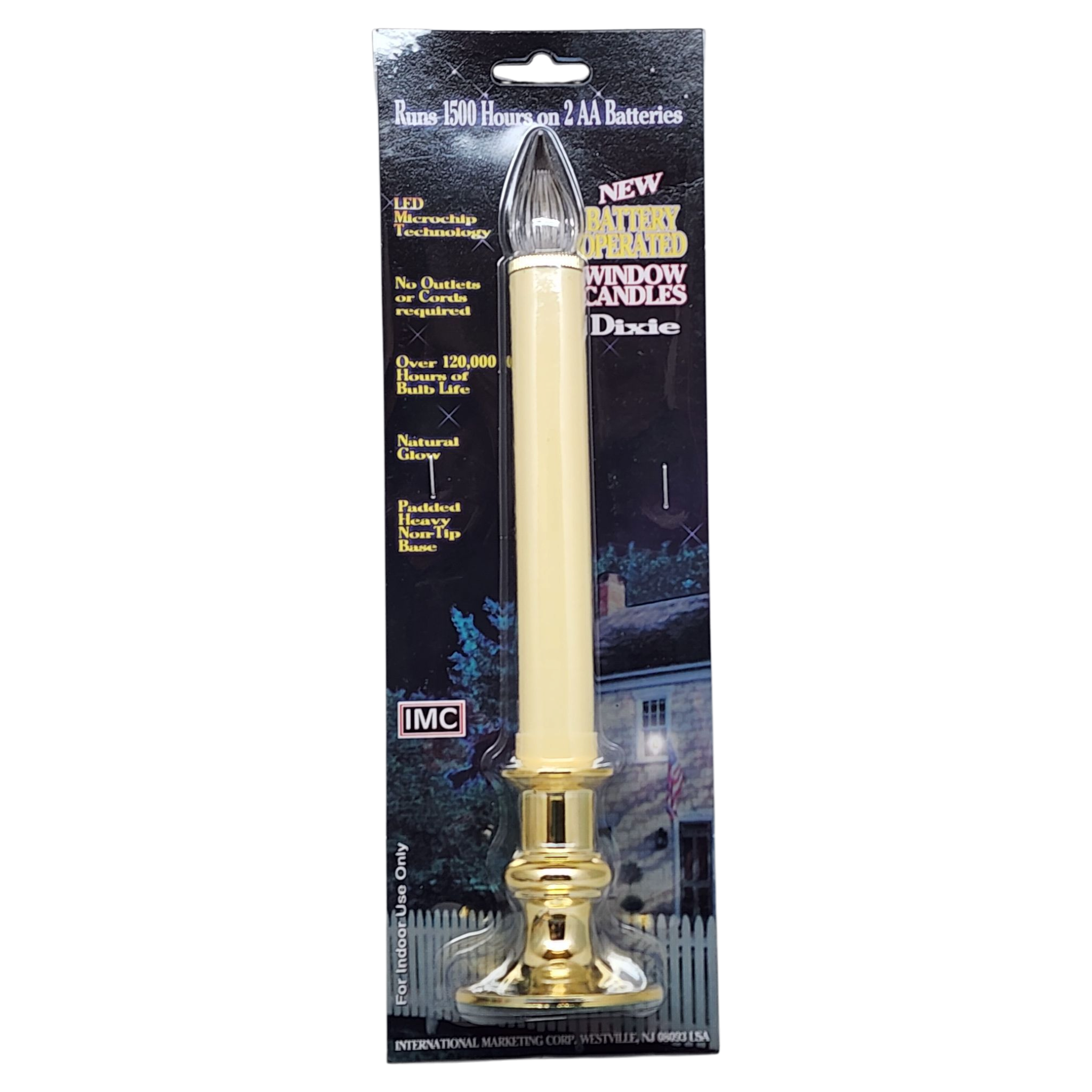 Newport LED Window Candle - Dixie - Brass