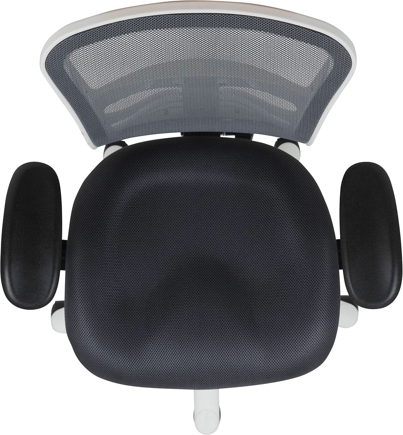 Nicholas Gray And White Mesh Mid Back Swivel Office Chair With Adjustable Lumbar