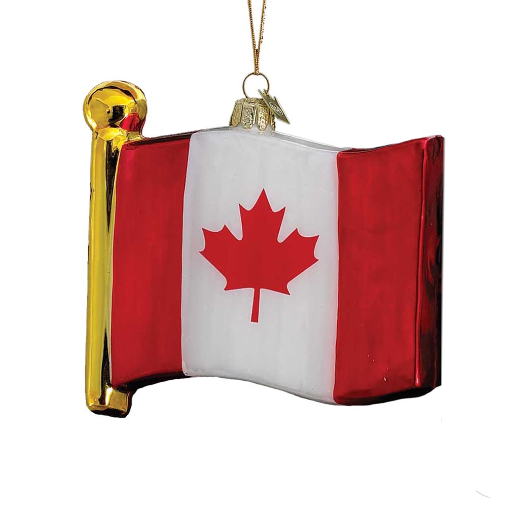 Noble Gems Flag of Canada Glass Ornament