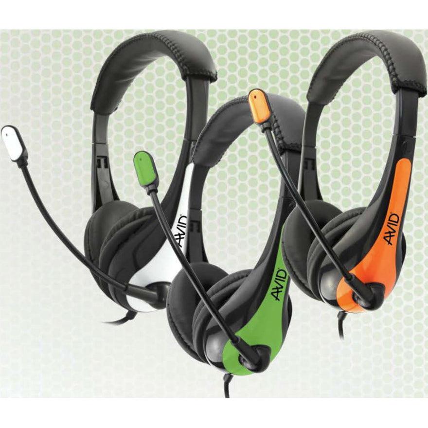 Noise Canceling Headset with Microphone - Education Wired Audio | ErgoGuys 1EDUAE36GREEN