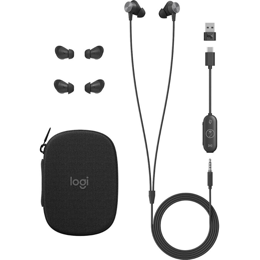 Noise-Canceling Mic Earbuds - Zone Wired Professional Audio | Logitech 981-001008